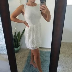 White Lace Skater Dress